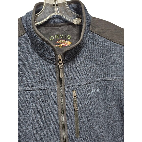 Orvis Mens XL Vest Fishing Full Zip Better Sweater Blue Outdoor Wear Trout Hunt - Picture 6 of 13